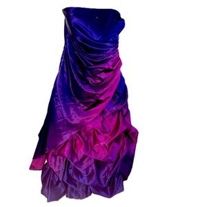 Purple and pink prom dress